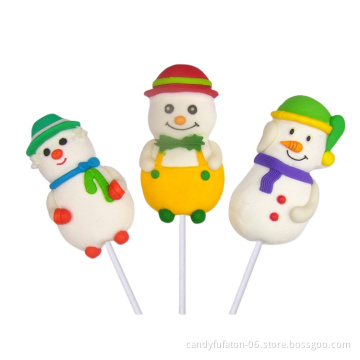 Sugar coated snowman shaped jelly lollipop Candy